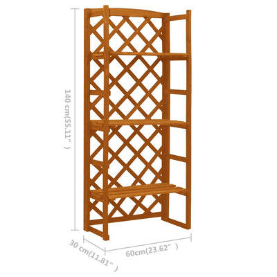 Plant Stand with Trellis Orange 60x30x140 cm Solid Firwood Payday Deals