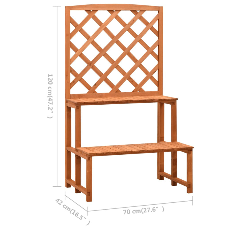 Plant Stand with Trellis Orange 70x42x120 cm Solid Firwood Payday Deals