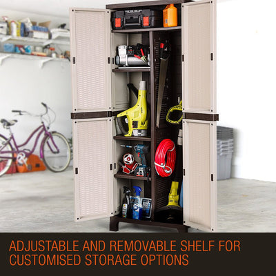 PlantCraft Outdoor Storage Cabinet Cupboard Garage Tool Waterproof Backyard Shed Payday Deals