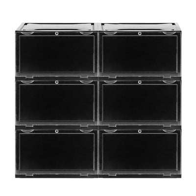 Plastic Shoes Boxes Clear Sneaker Display Storage Case Stackable Container 6pk Payday Deals