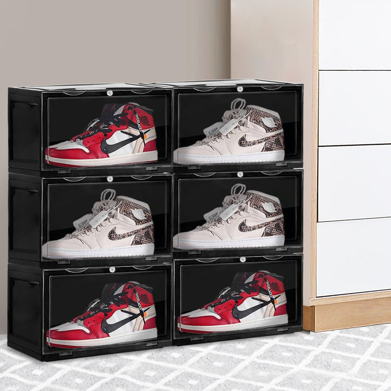 Plastic Shoes Boxes Clear Sneaker Display Storage Case Stackable Container 6pk Payday Deals