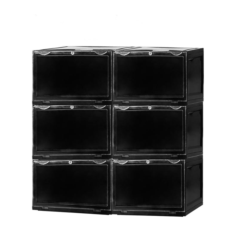 Plastic Shoes Boxes Clear Sneaker Display Storage Case Stackable Container 6pk Payday Deals