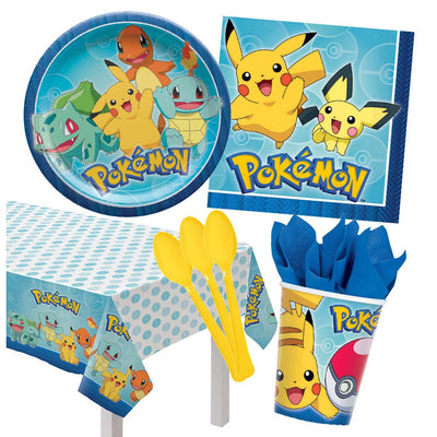 Pokemon Pikachu 8 Guest Large Deluxe Tableware Party Pack