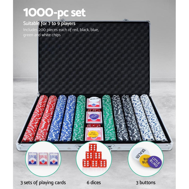 Poker Chip Set 1000PC Chips TEXAS HOLD&