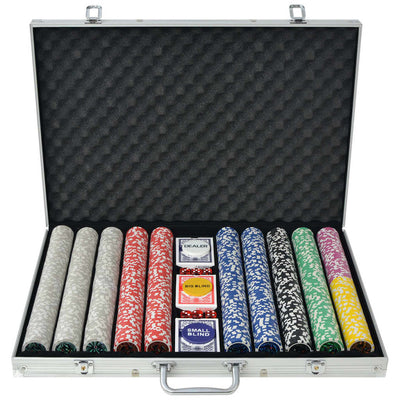 Poker Set with 1000 Laser Chips Aluminium Payday Deals