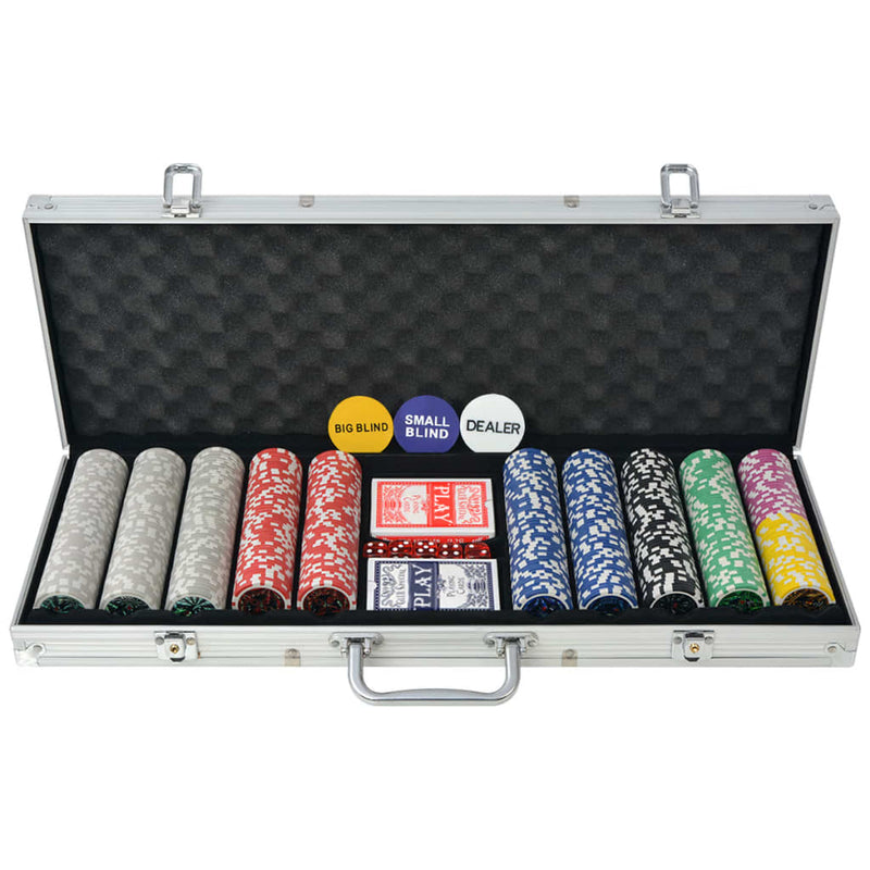 Poker Set with 500 Laser Chips Aluminium Payday Deals