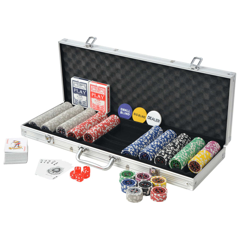 Poker Set with 500 Laser Chips Aluminium Payday Deals