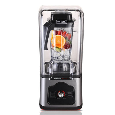 POLYCOOL Commercial Blender Quiet Enclosed Processor Smoothie Mixer Cafe, Silver Payday Deals