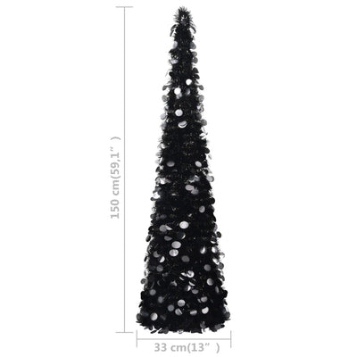 Pop-up Artificial Christmas Tree Black 150 cm PET Payday Deals