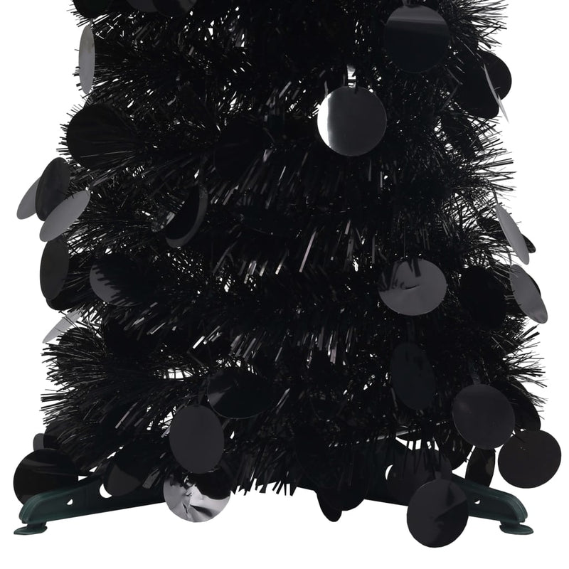 Pop-up Artificial Christmas Tree Black 180 cm PET Payday Deals