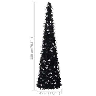 Pop-up Artificial Christmas Tree Black 180 cm PET Payday Deals