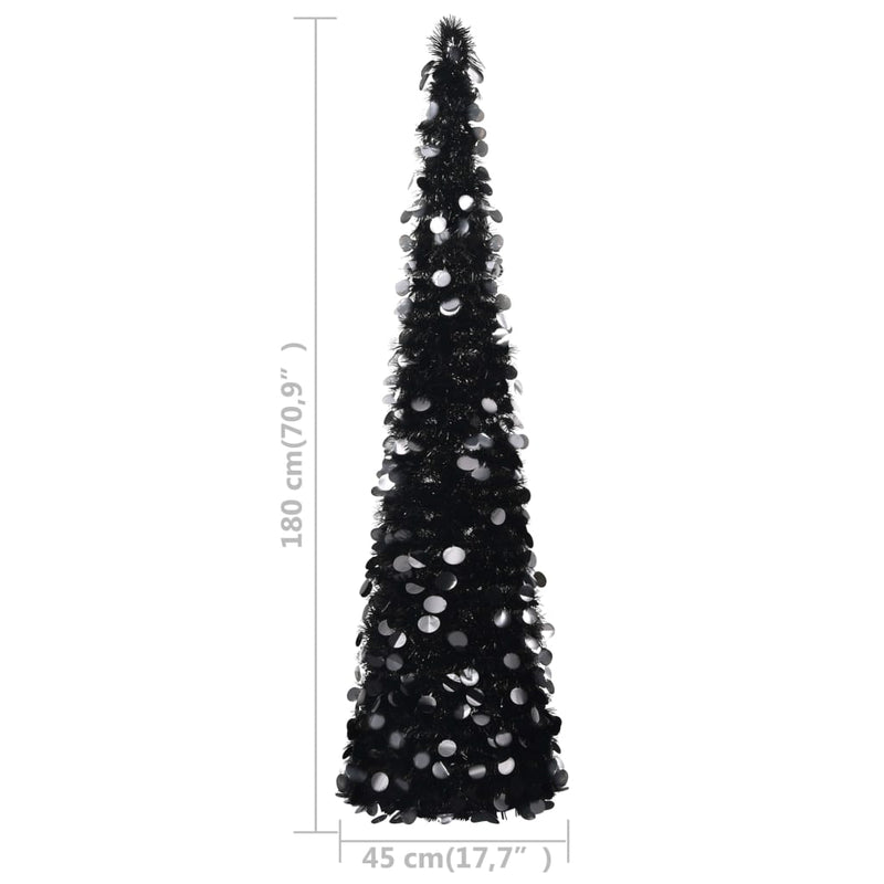 Pop-up Artificial Christmas Tree Black 180 cm PET Payday Deals