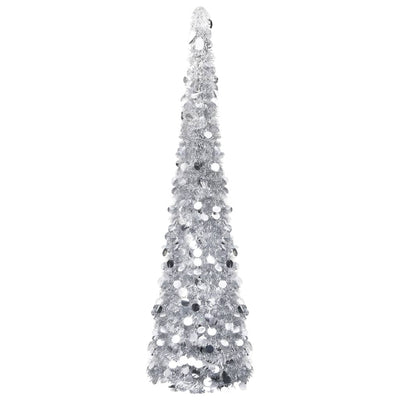 Pop-up Artificial Christmas Tree Silver 150 cm PET Payday Deals
