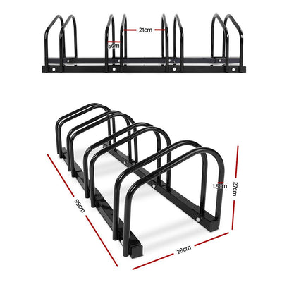 Portable Bike 4 Parking Rack Bicycle Instant Storage Stand - Black Payday Deals