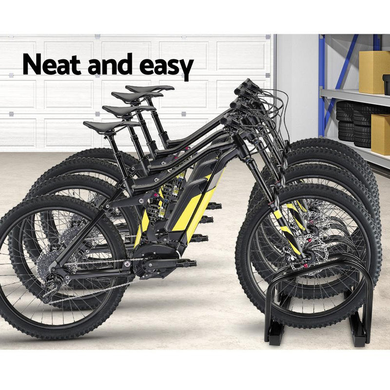 Portable Bike 4 Parking Rack Bicycle Instant Storage Stand - Black Payday Deals