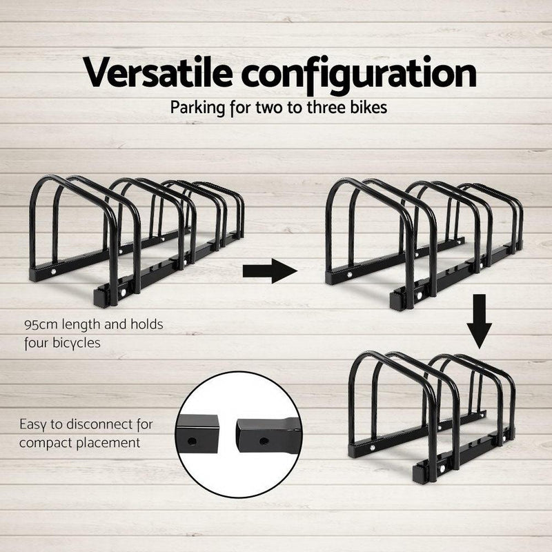 Portable Bike 4 Parking Rack Bicycle Instant Storage Stand - Black Payday Deals