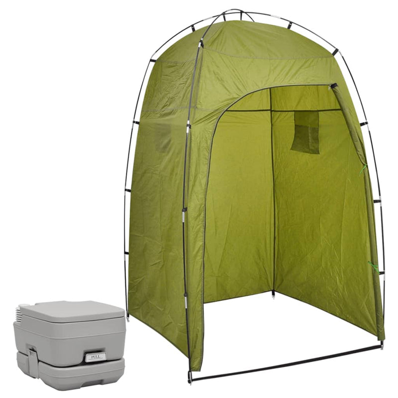 Portable Camping Toilet with Tent 10+10 L Payday Deals