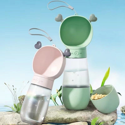 Portable Dog Water Bottle with Food Container Leak Proof Dog Water Dispenser(Green) Payday Deals