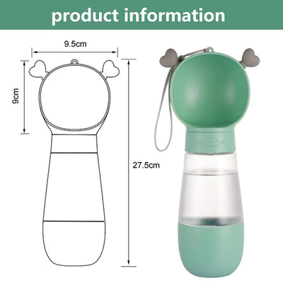 Portable Dog Water Bottle with Food Container Leak Proof Dog Water Dispenser(Green) Payday Deals