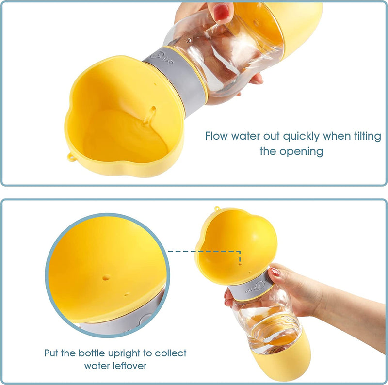 Portable Dog Water Bottle with Food Container Leak Proof Dog Water Dispenser(Yellow) Payday Deals