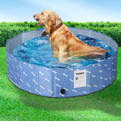 Portable Pet Swimming Pool Kids Dog Cat Washing Bathtub Outdoor Bathing Blue L Payday Deals