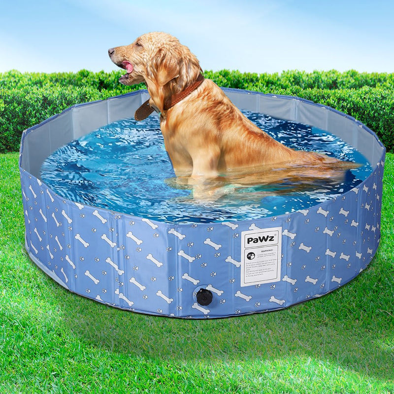 Portable Pet Swimming Pool Kids Dog Cat Washing Bathtub Outdoor Bathing Blue L Payday Deals