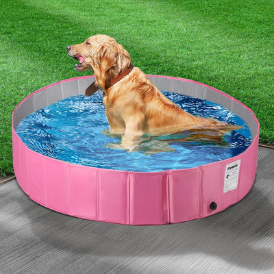 Portable Pet Swimming Pool Kids Dog Cat Washing Bathtub Outdoor Bathing Pink M Payday Deals