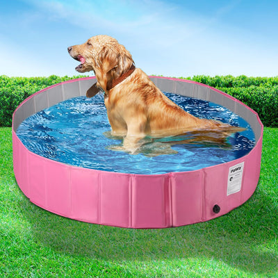 Portable Pet Swimming Pool Kids Dog Cat Washing Bathtub Outdoor Bathing Pink M Payday Deals