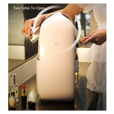 Portable Transparent Cosmetic Organizer Makeup Dust-proof Storage Box(Champagne) Payday Deals