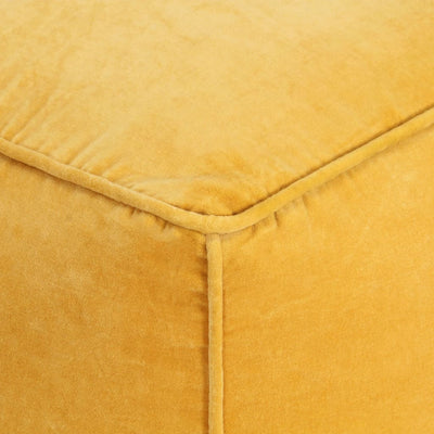 Pouffe Cotton Velvet 40x40x40 cm Yellow Payday Deals