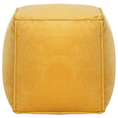 Pouffe Cotton Velvet 40x40x40 cm Yellow Payday Deals