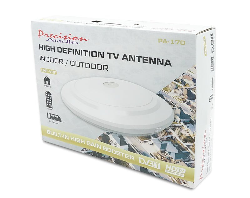 Precision Audio High Definition Outdoor TV Antenna High Gain Booster UHF VHF PA-170 Payday Deals