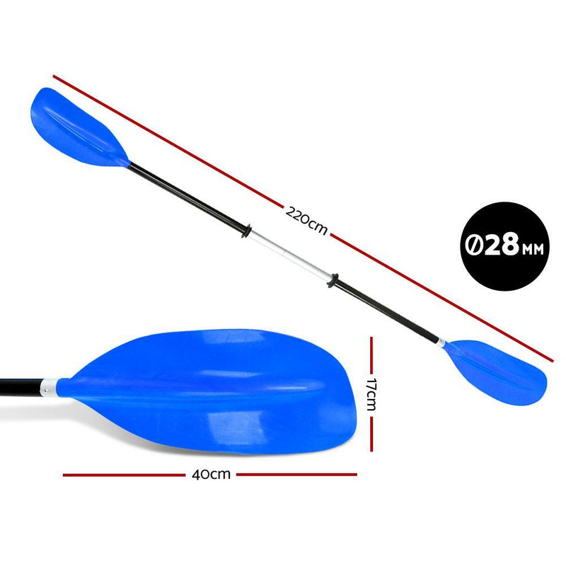Premium 220cm Kayak Oar Paddle- Blue