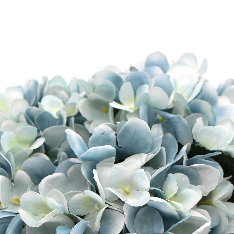 Premium Faux Hydrangea With Glass Vase (Artificial Flowering Blue Hydrangea) 23cm Payday Deals