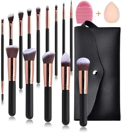 Premium Makeup Brushes 16 Pieces (Synthetic Bristle Brush,Eyeshadow Brush Kit and Powder Makeup)