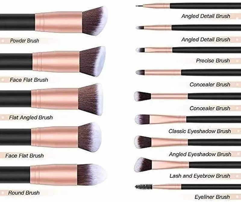 Premium Makeup Brushes 16 Pieces (Synthetic Bristle Brush,Eyeshadow Brush Kit and Powder Makeup) Payday Deals