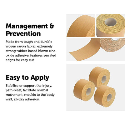 Premium Rigid Sports Strapping Tape - 3 Rolls of 38mm X 13.7M Payday Deals