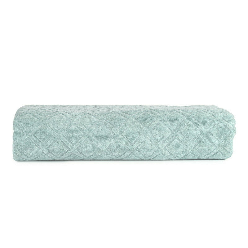 Premium Velour Diamond Design Jacquard Bath Towel (Aqua) Payday Deals