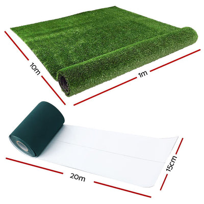 Primeturf 2x5m Artificial Grass Synthetic Fake 10SQM Turf Lawn 17mm Tape Payday Deals