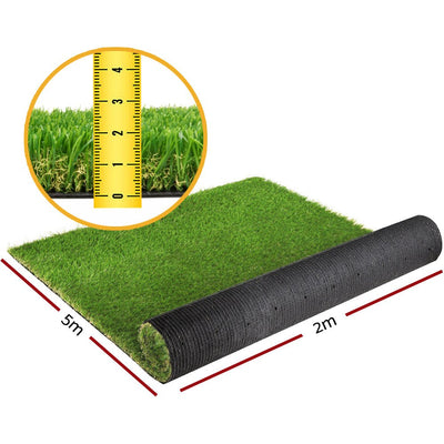 Primeturf Synthetic Artificial Grass Fake 2mx 5m Turf Plastic Plant Lawn 20mm Payday Deals