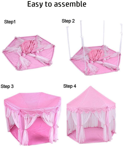 Princess Indoor Playhouse Toy Play Tent for Kids Toddlers with Mat Floor and Carry Bag (Pink) Payday Deals