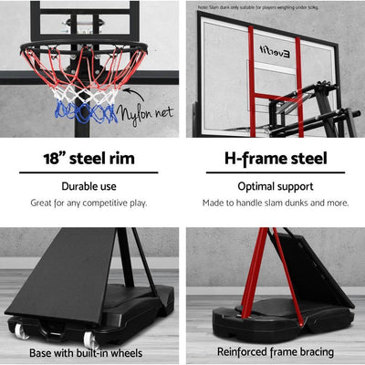 Pro Portable Basketball Stand System Ring Hoop Net Height Adjustable 3.05M