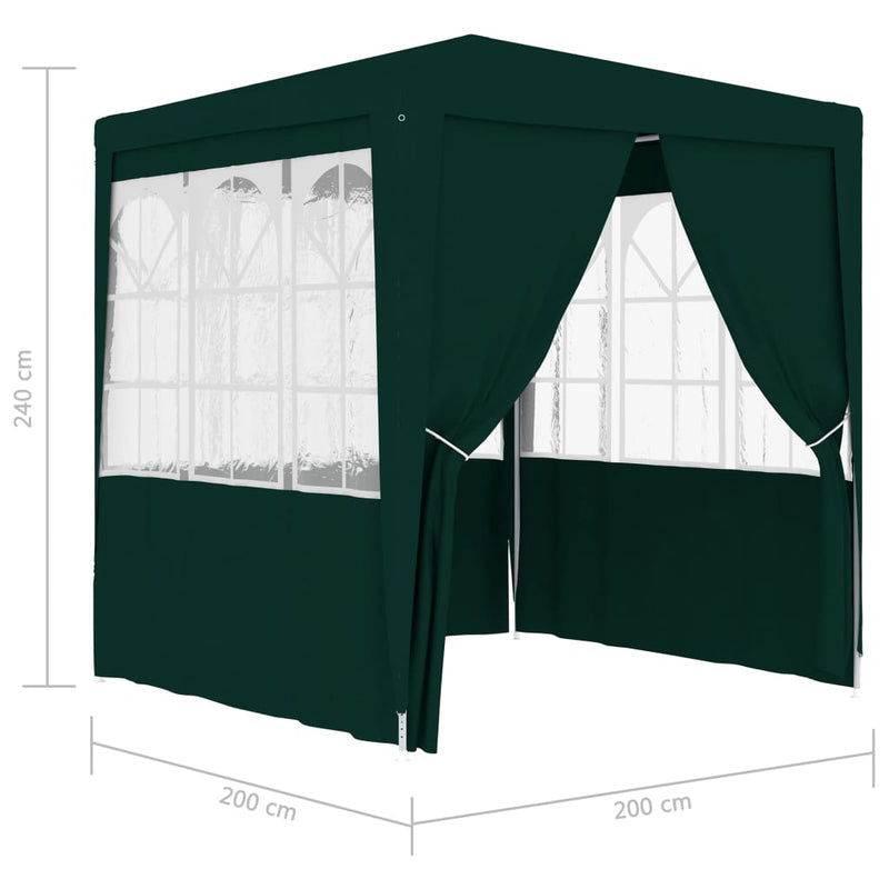 Professional Party Tent with Side Walls 2x2 m Green 90 g/m² Payday Deals