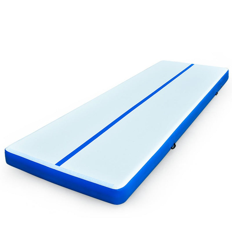 PROFLEX  800x100x20cm Inflatable Air Track Mat Tumbling Gymnastics, Blue & White (No Pump) Payday Deals