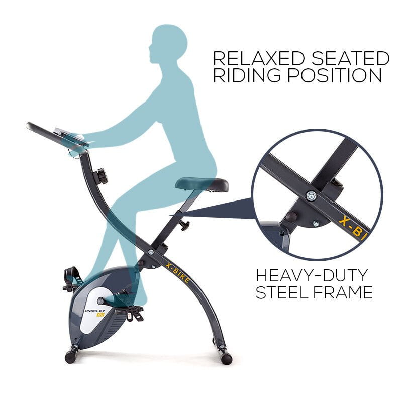 PROFLEX Folding Magnetic Exercise X-Bike - Bicycle Cycling Flywheel Fitness Payday Deals