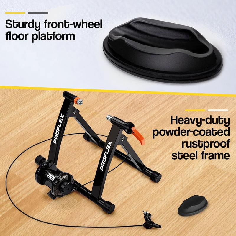 PROFLEX Indoor Bicycle Trainer - Bike Cycling Stationary Magnetic Stand Training Payday Deals