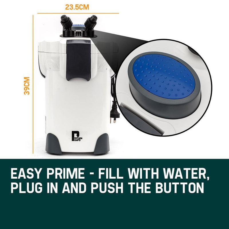PROTEGE Aquarium External Canister Filter Pump Aqua Fish Tank Pond Pump 1250 L/H Payday Deals