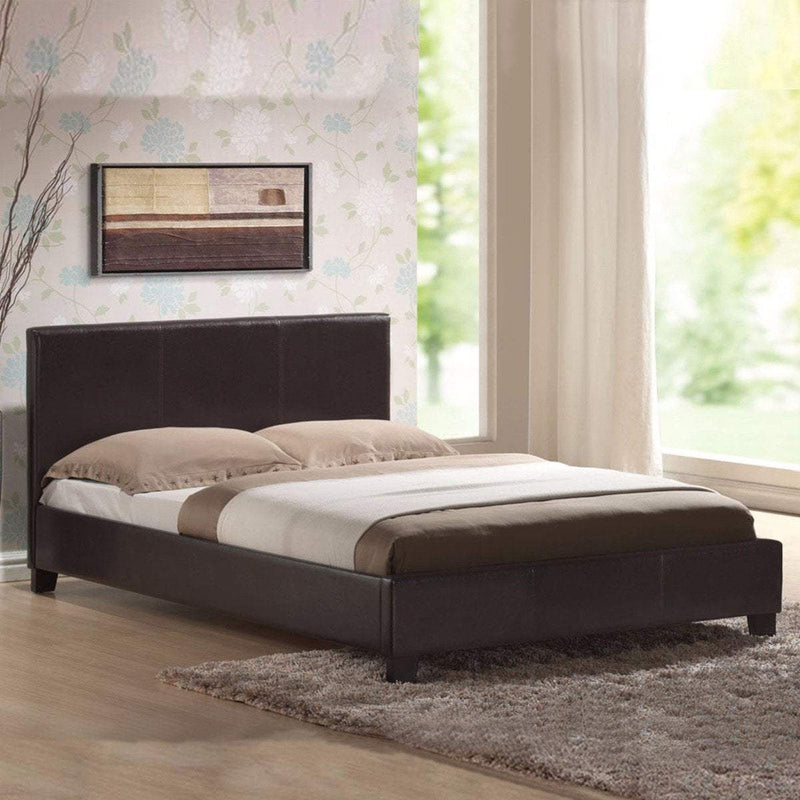 Mondeo PU Leather Double Brown Bed Payday Deals