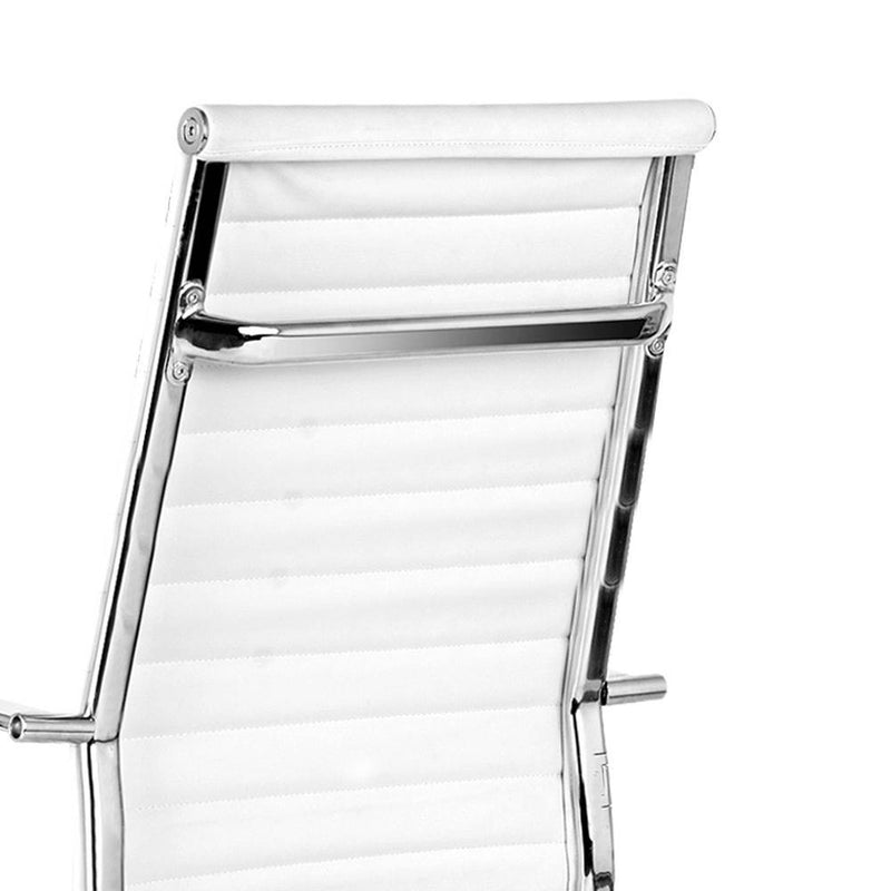 PU Leather High Back Office Desk Chair - White