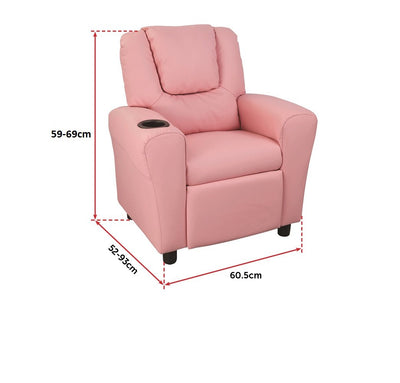 PU Leather Kids Recliner with Drink Holder Payday Deals